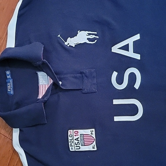 Polo By Ralph Lauren, Team USA #10, Polo Shirt, Navy, Size 4XB. - Picture 2 of 15